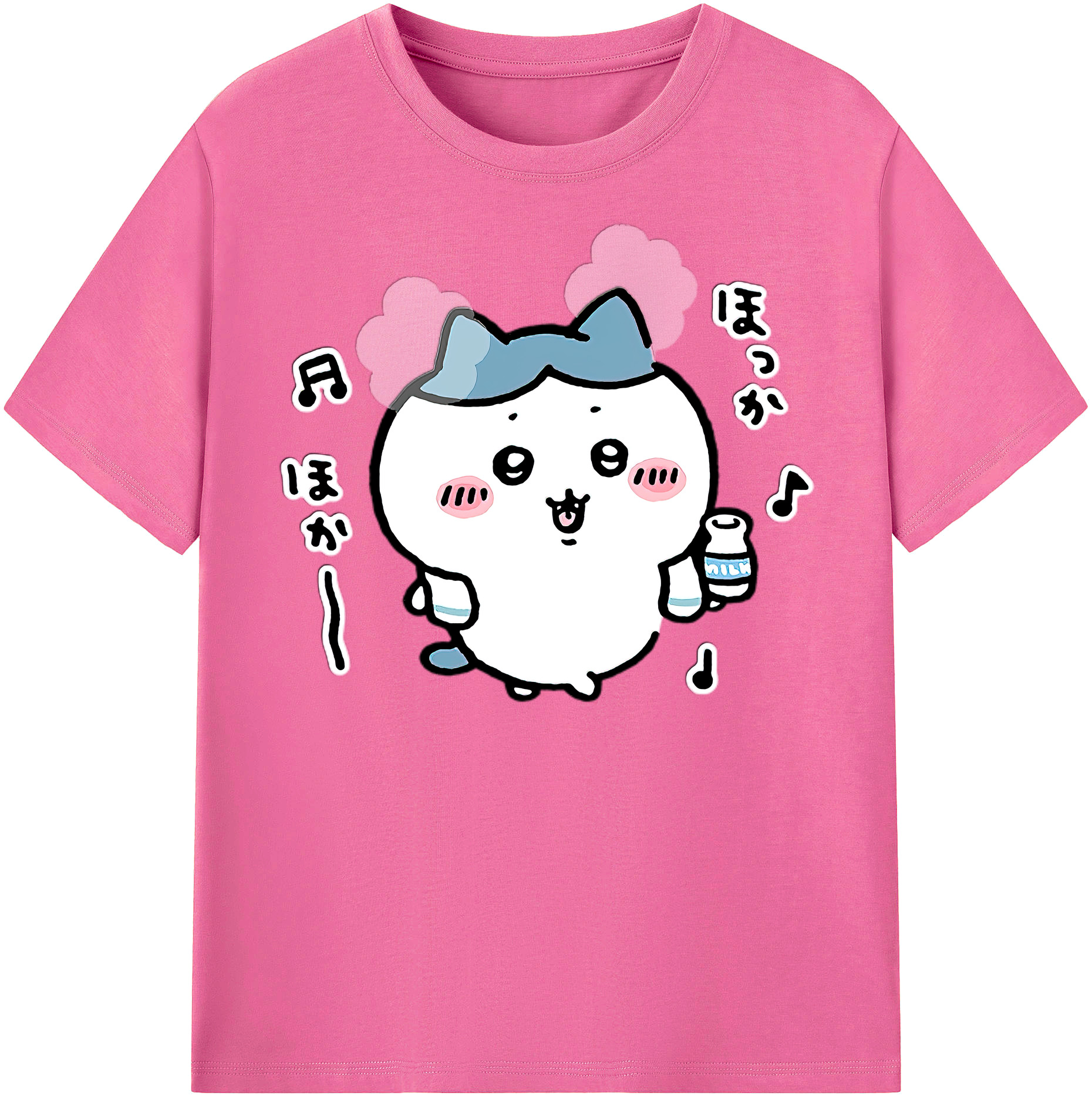 （画像用） ちいかわ ハチワレ Chii-kawa hachiware レディースカジュアルプリントTシャツ（綿100％）